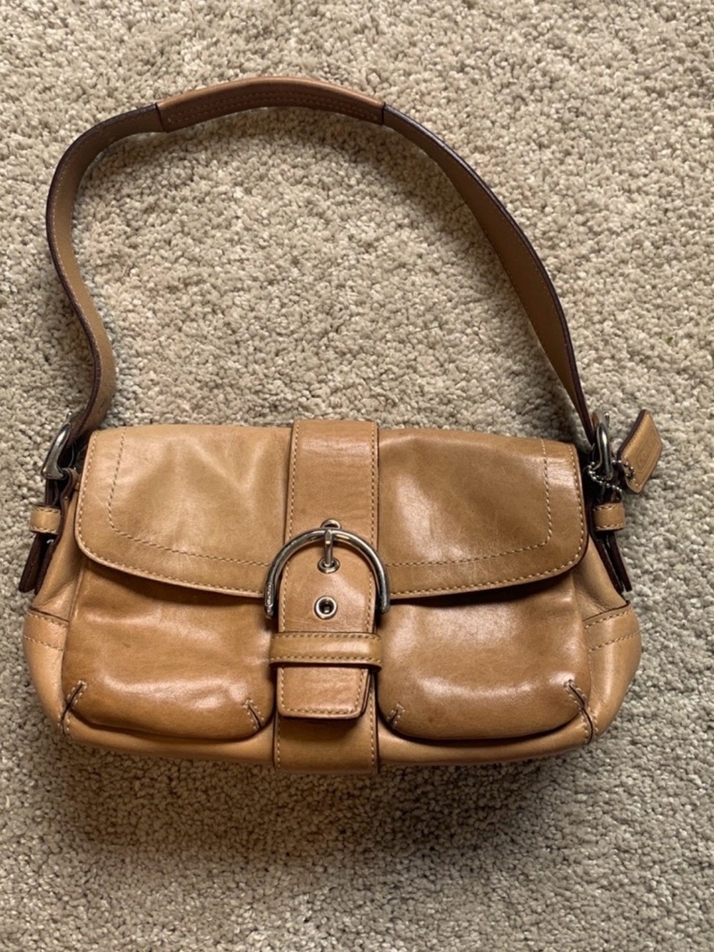Coach Vintage Classic Tan Leather Shoulder Bag - Women's Handbag